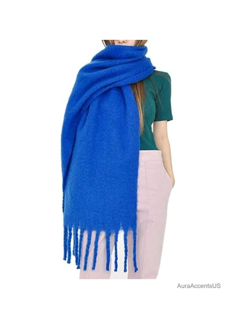 Chunky Soft Winter Scarf Wrap Shawl Pashmina Polyester Tassel Women Accessory
